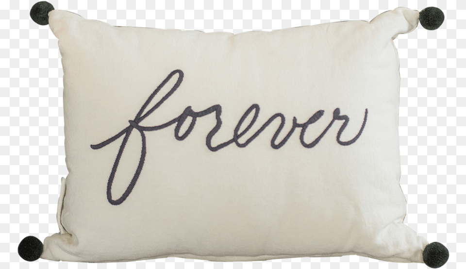 Forever Pillow With Pom Poms Throw Pillow, Cushion, Home Decor, Text, Adult Free Transparent Png