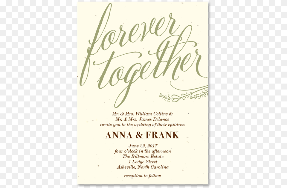 Forever Together Gorgeous Wedding Invitations Diana In Cursive, Text, Handwriting, Calligraphy, Advertisement Png Image