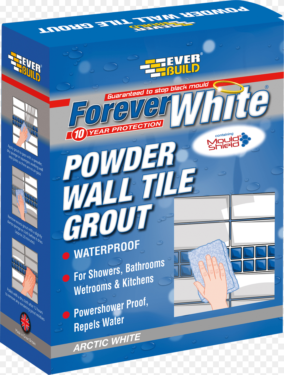 Forever White Powder Wall Tile Grout Is A Cement Based Parallel, Advertisement, Scoreboard, Person, Cleaning Free Png