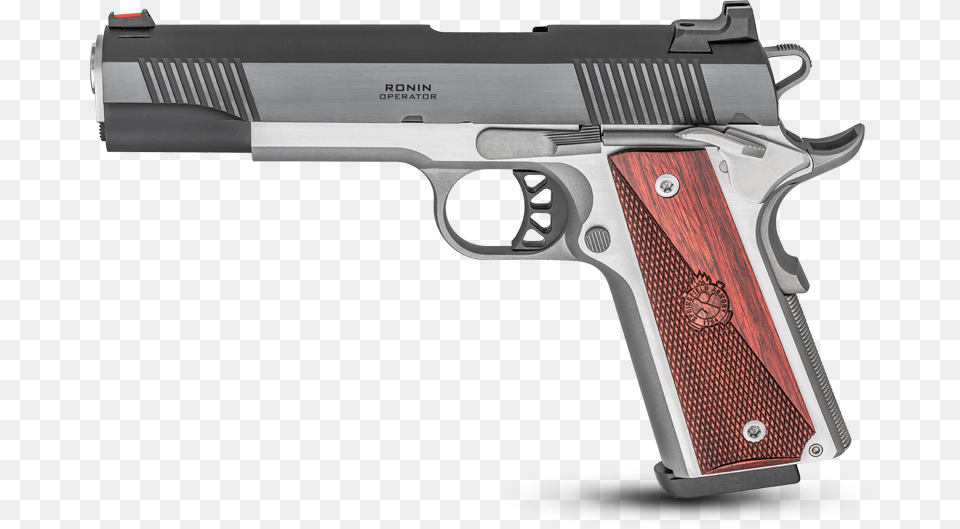 Forged Frame And Slide On The 1911 Ronin Springfield 1911 Loaded Stainless, Firearm, Gun, Handgun, Weapon Png