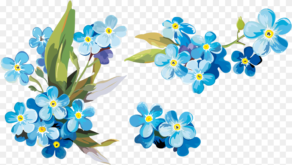 Forget Me Not Flowers Forget Me Not Painting, Flower, Plant, Anemone, Art Png Image