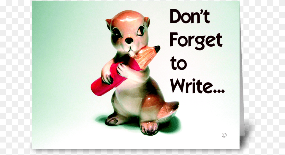 Forget To Write Greeting Card Cartoon, Figurine, Teddy Bear, Toy Png Image