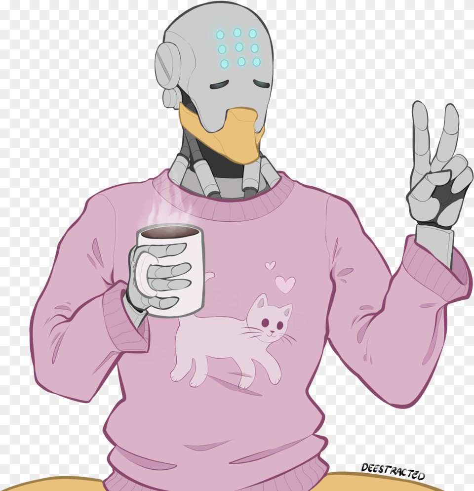 Forgot To Post This Huh Here39s A Cozy Zenyatta With Cartoon, Clothing, Long Sleeve, Sleeve, Baby Free Png