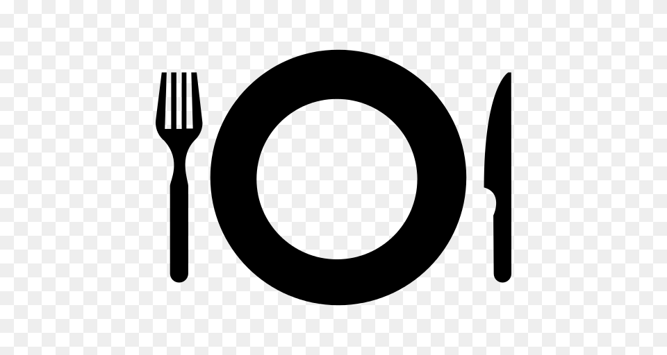 Fork And Knife Icon, Gray Free Png