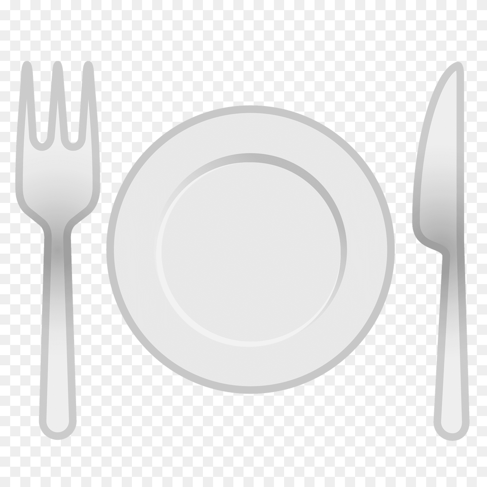 Fork And Knife With Plate Emoji Clipart, Cutlery, Blade, Dagger, Weapon Png Image