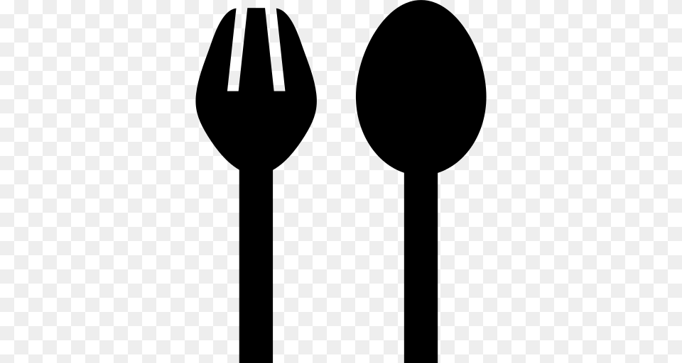 Fork And Spoon Silhouettes Of The Tools To Eat Icon, Gray Free Png