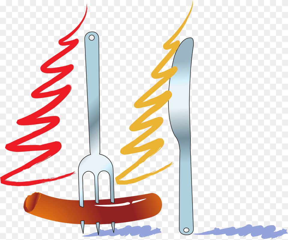 Fork Knife Sausage Drawing Image New Eve, Cutlery, Dynamite, Weapon Free Png