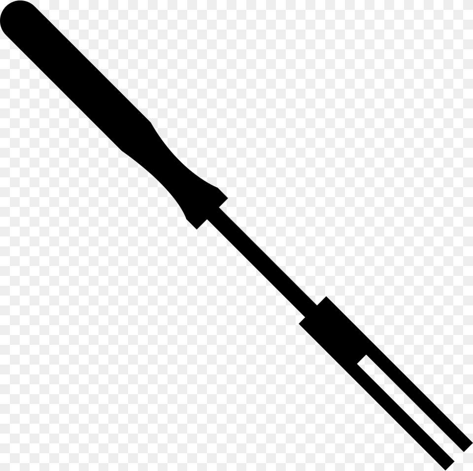 Fork Of Long And Thin Shape Baseball Bat Black, Cutlery, Baton, Stick, Blade Png