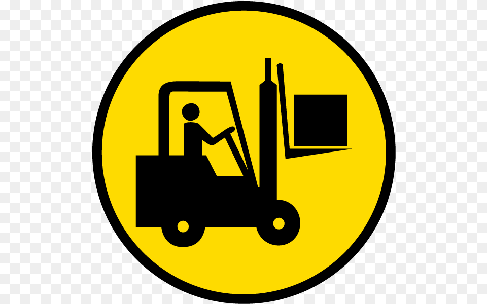 Forklift Area Floor Sign Forklift Sign, Symbol, Grass, Plant, Machine Png Image