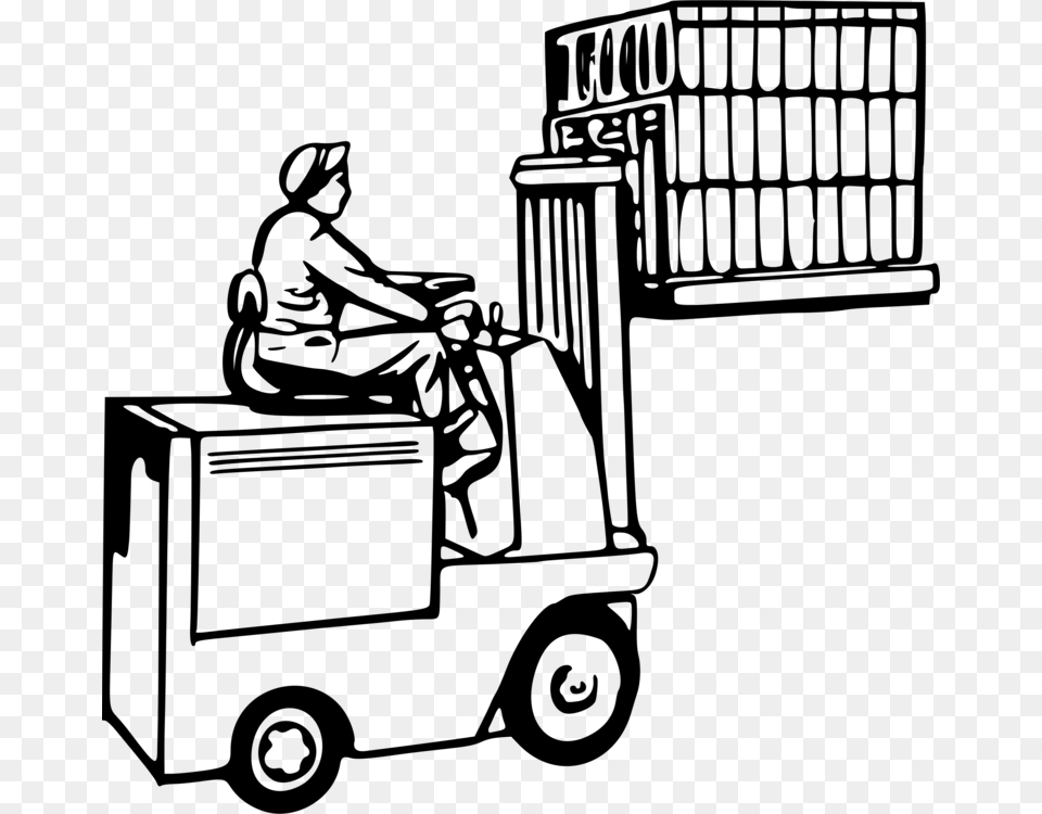 Forklift Operator Drawing Warehouse Pallet, Gray Png