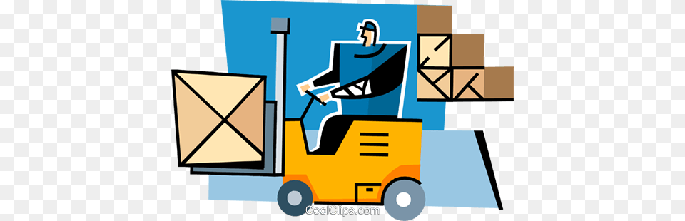 Forklift Royalty Vector Clip Art Illustration, Plant, Grass, Box, Carton Free Png Download