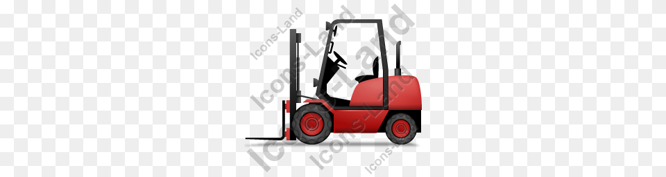 Forklift Truck Left Red Icon Pngico Icons, Grass, Plant, Lawn, Bulldozer Png Image