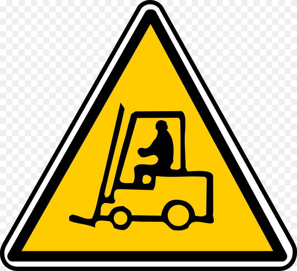 Forklift Warning Sign Attention Engin, Symbol, Adult, Male, Man Png Image