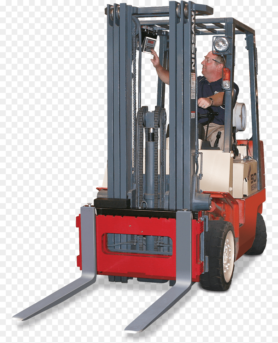 Forklift With Weighing Scale, Machine, Adult, Male, Man Png Image