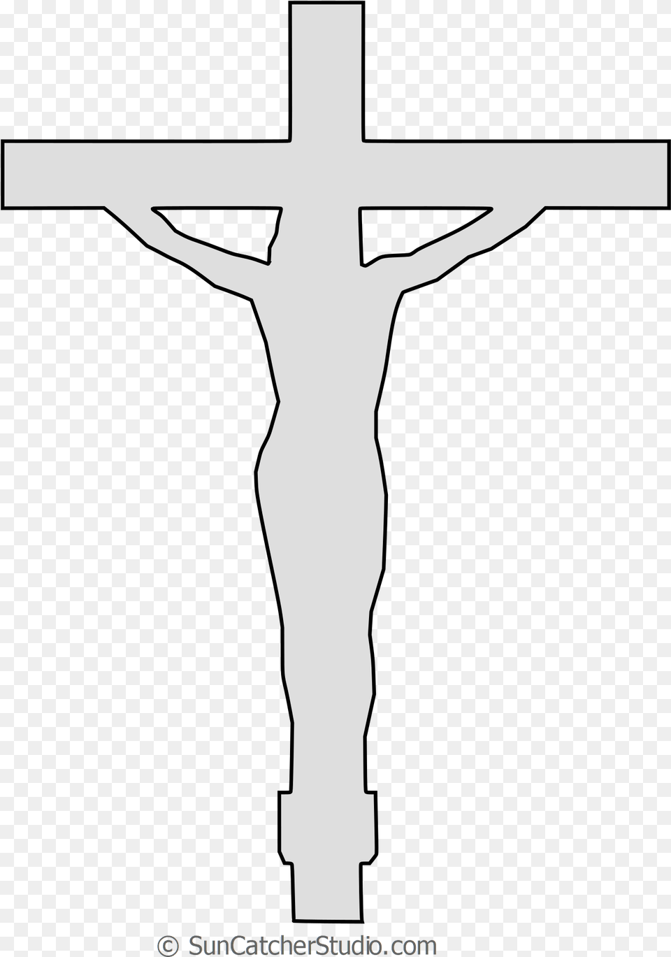 Format Jesus On Cross White Silhouette, Symbol, Crucifix, Clothing, Coat Png