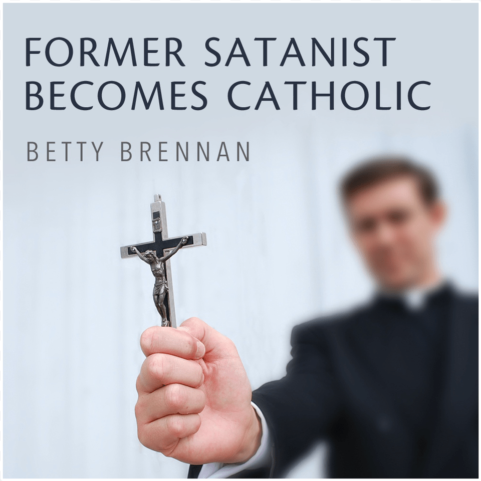 Former Satanist Becomes Catholic By Betty Brennan Christian Cross, Symbol, Suit, Person, Man Png Image