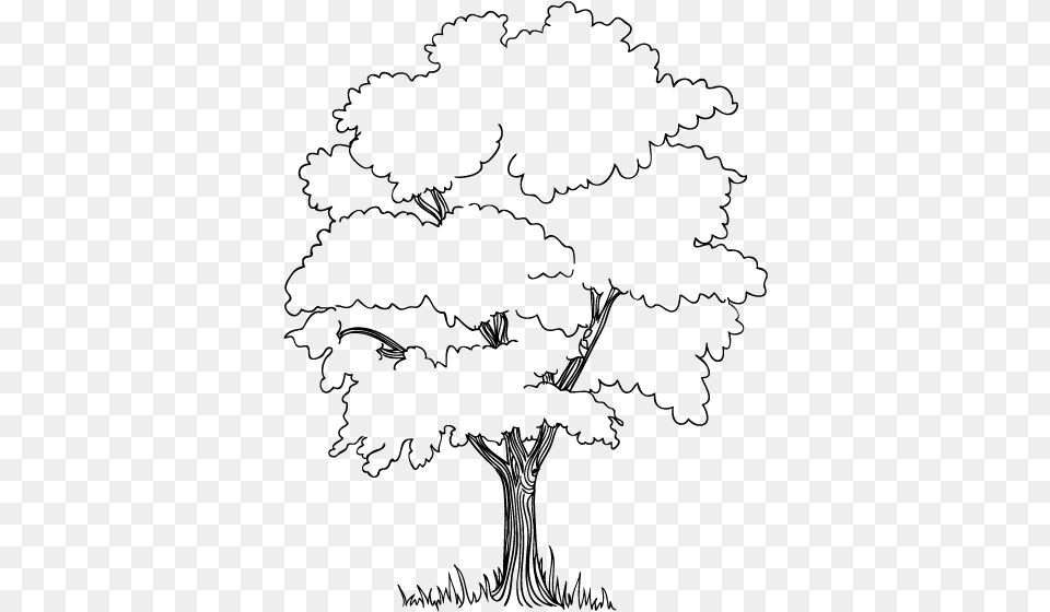 Forrest Drawing Outline Jungle Tree Black And White Clipart, Art, Person, Silhouette, Stencil Png