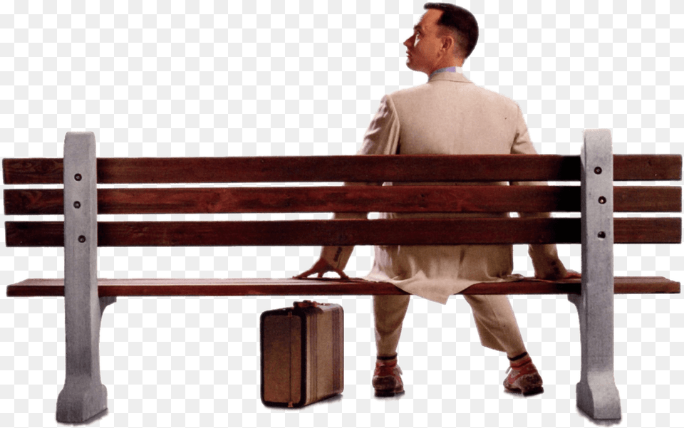 Forrest Gump Bench Vector, Furniture, Adult, Person, Man Free Png