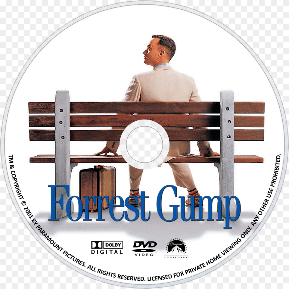 Forrest Gump Dvd Disc Image Forrest Gump Dvd Disc, Adult, Male, Man, Person Png