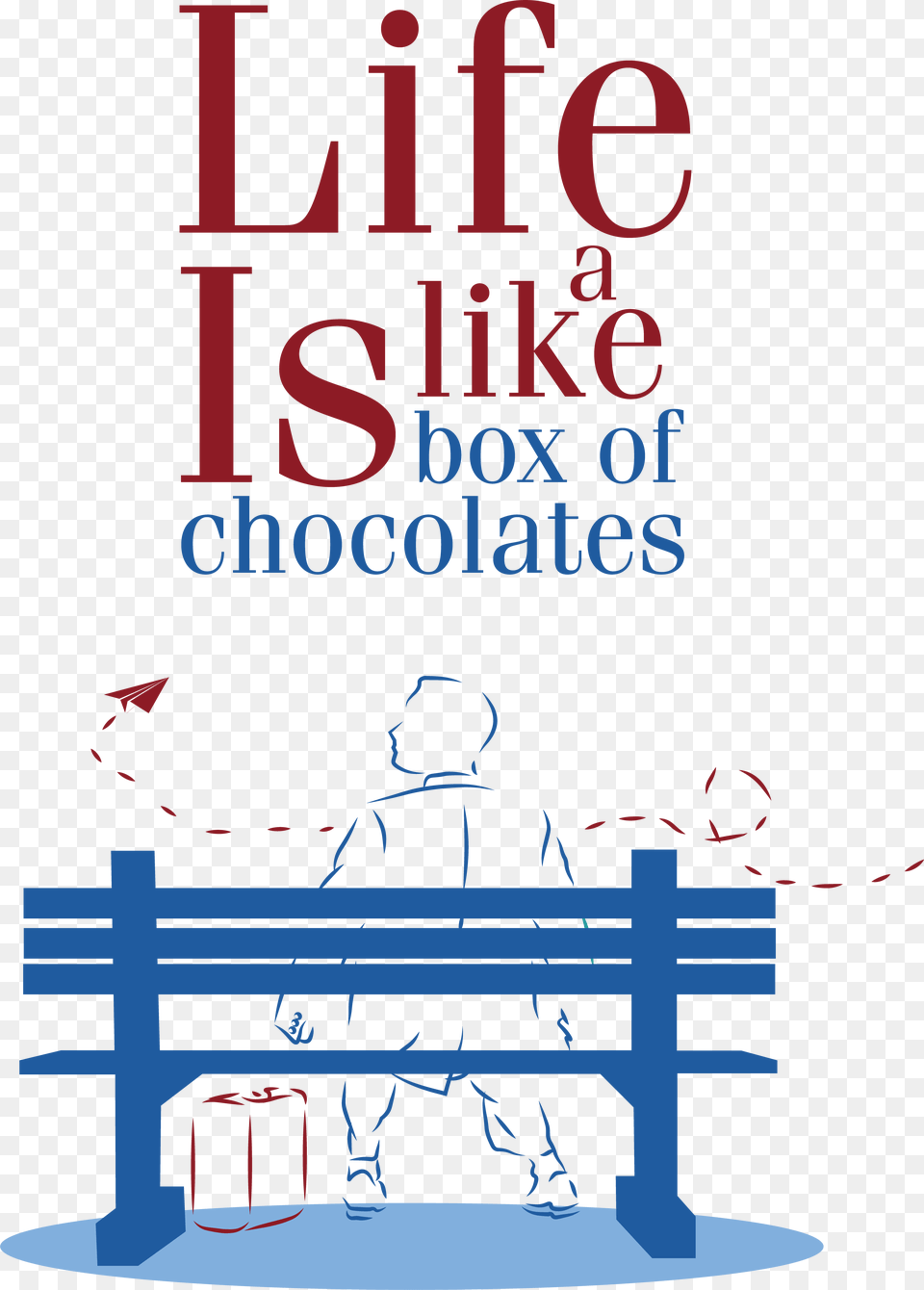 Forrest Gump Minimalista Vetor Filme Life Is Like A Box Of Chocolats, Bench, Book, Furniture, Publication Free Png Download