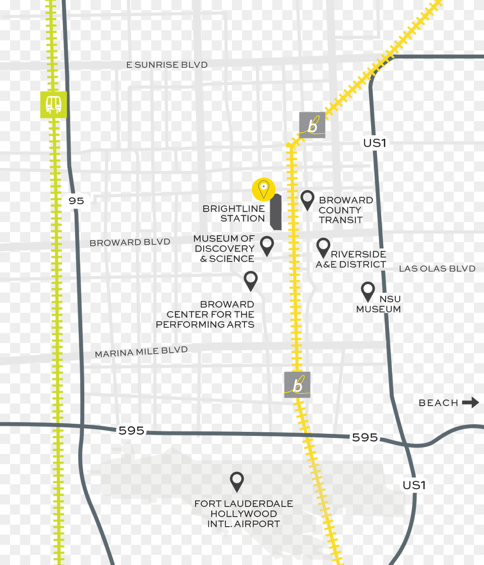 Fort Lauderdale Station Transit Transparent Background Map, Chart, Plot, Diagram, Plan Free Png