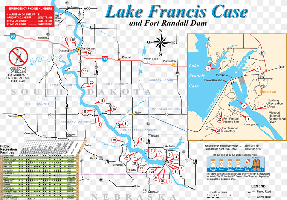 Fort Randall Recreation Brochure Maps Lake Francis Case On Us Map, Chart, Plot, Person Png