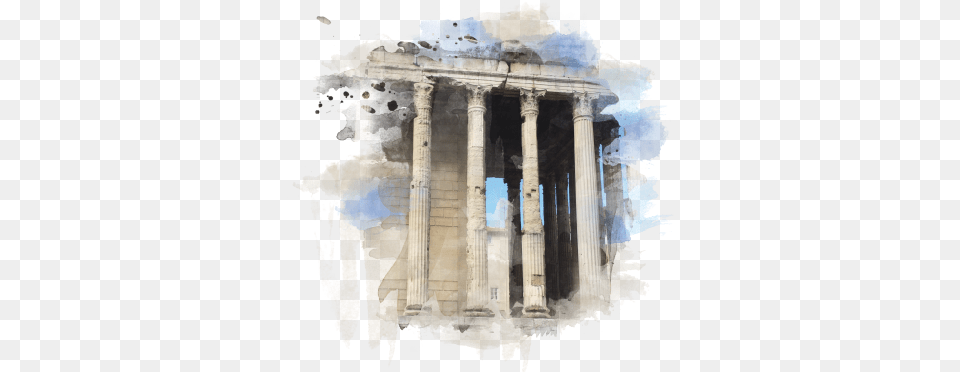 Forte Designs 4 Pillars Temple Of Augustus And Livia, Architecture, Building, Prayer, Shrine Free Png