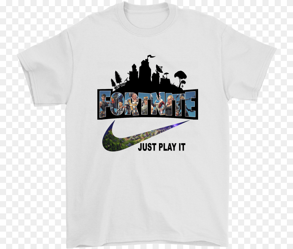 Fortnite Battle Royale X Nike Just Play It Logo Shirts Shut The Fuck Up Hand, Clothing, T-shirt, Shirt, Person Free Png Download