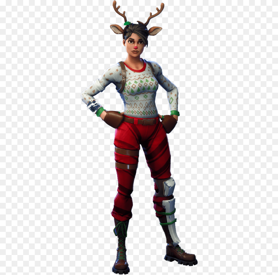 Fortnite Christmas Girl Skin, Adult, Person, Woman, Figurine Free Png Download