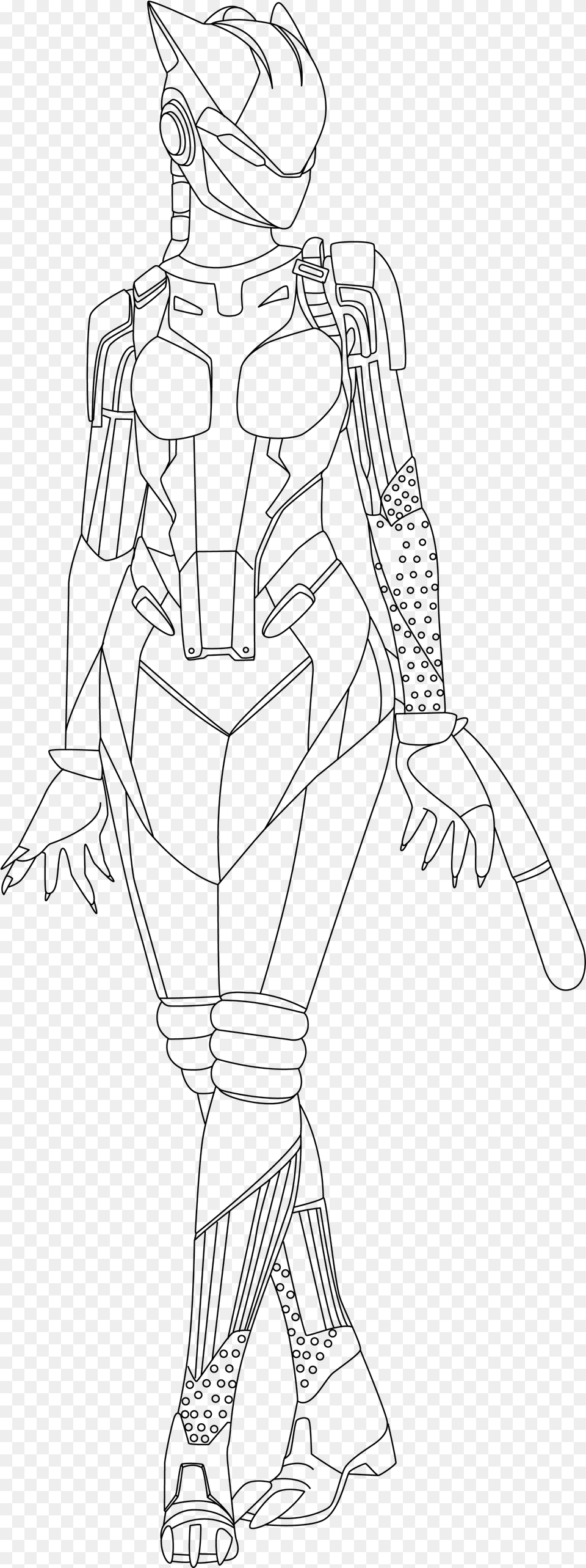 Fortnite Coloring Pages Skins Lynx, Gray Png Image