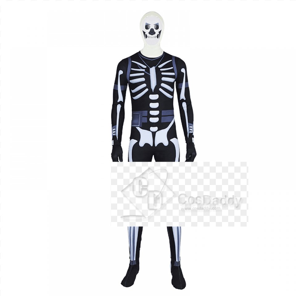 Fortnite Costumes Skull Trooper Fortnite Skeleton Halloween Costume, Adult, Male, Man, Person Free Transparent Png