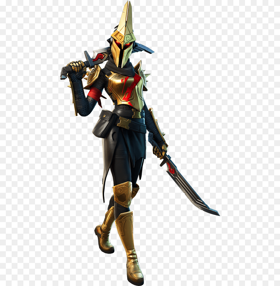 Fortnite Eternal Knight Skin Fortnite Eternal Knight Gold, Weapon, Sword, Adult, Person Free Transparent Png