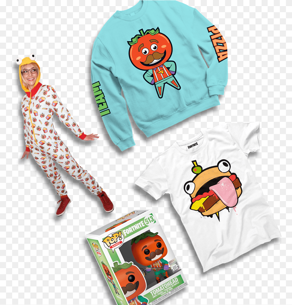 Fortnite Food Fight Pop, Adult, T-shirt, Person, Woman Png Image