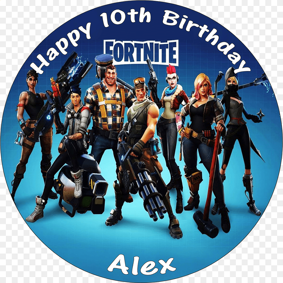 Fortnite Game Personalised Birthday Cake Edible Topper, Adult, Person, Woman, Female Png