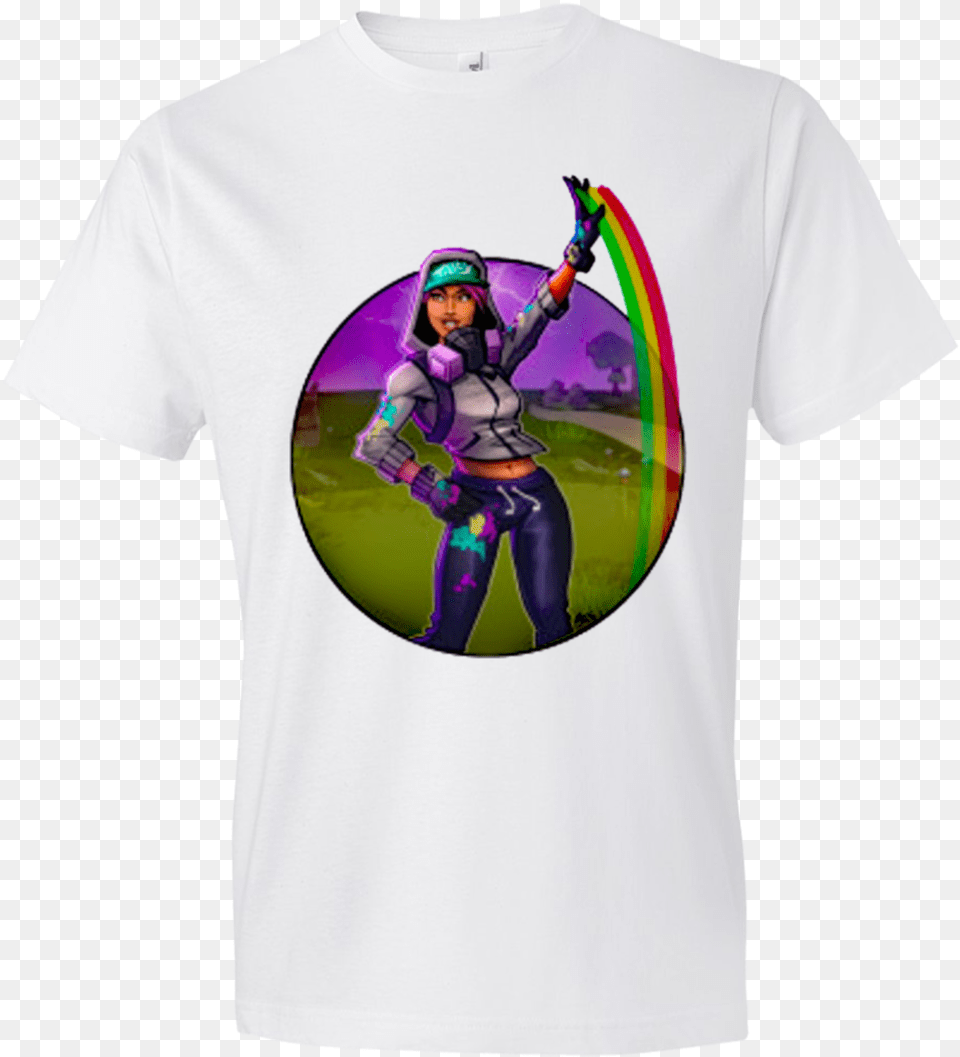 Fortnite Graphic Tee Catwoman, Clothing, T-shirt, Person, Purple Free Png