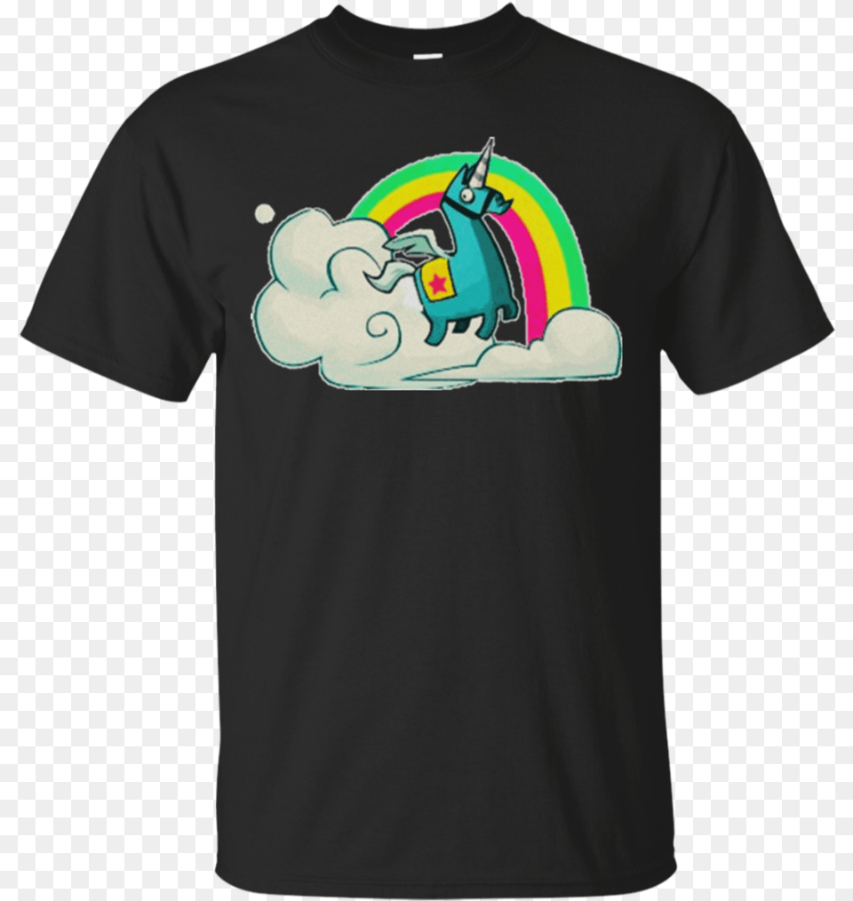 Fortnite Llama Unicorn T Shirt T Shirt, Clothing, T-shirt Free Transparent Png