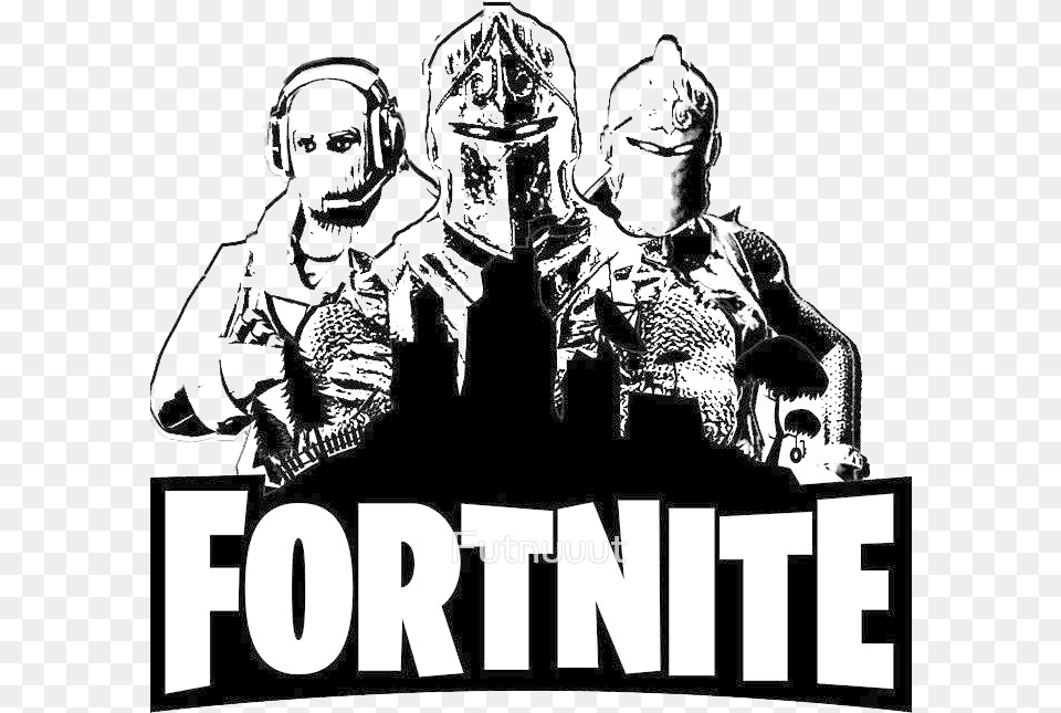 Fortnite Logo Black And White Fortnite, Adult, Person, Man, Male Free Png