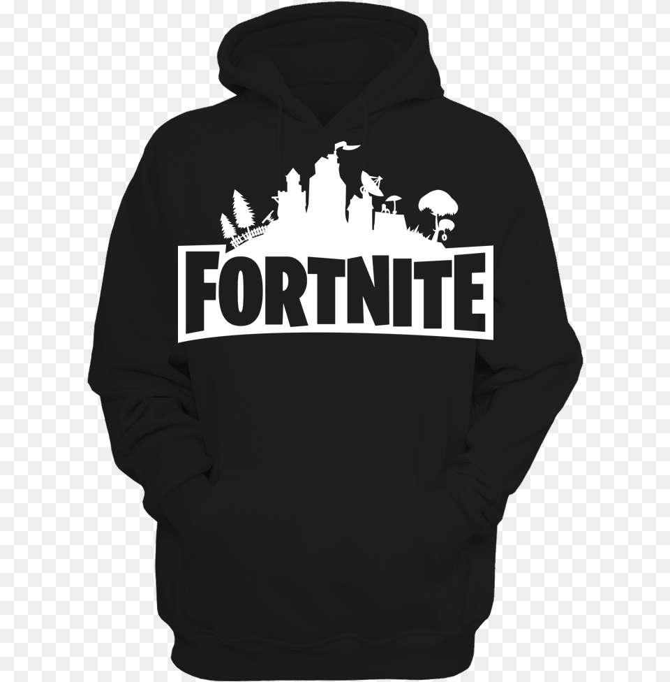 Fortnite Logo Black Hoodie Hoodie, Clothing, Hood, Knitwear, Sweater Png Image