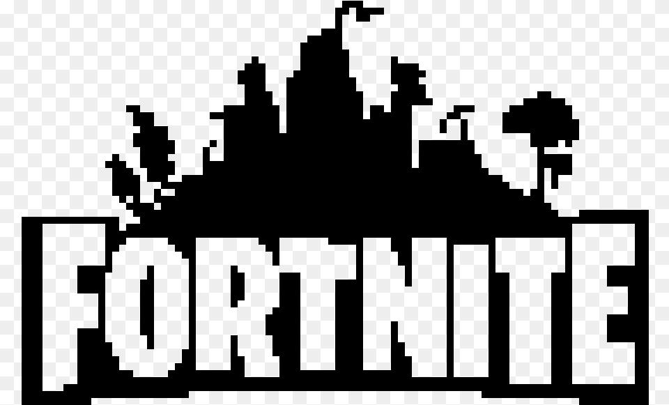 Fortnite Logo Pixel Art, Gray Png Image