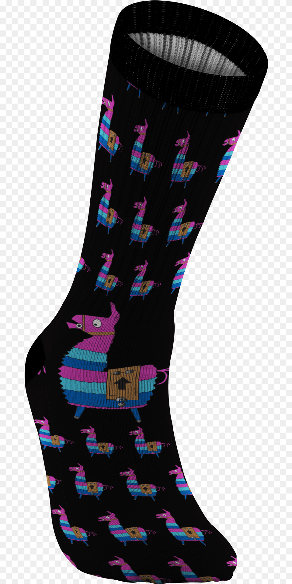 Fortnite Loot Llama Socks Sock, Clothing, Hosiery, Person Free Png