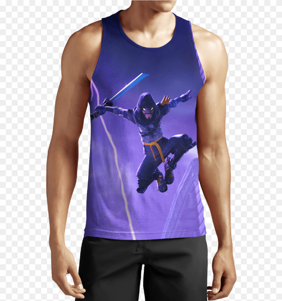 Fortnite Mythic Cloaked Star Ninja U2013 Ghibli Fashion Sleeveless T Shirt Design, Adult, Tank Top, Person, Man Png