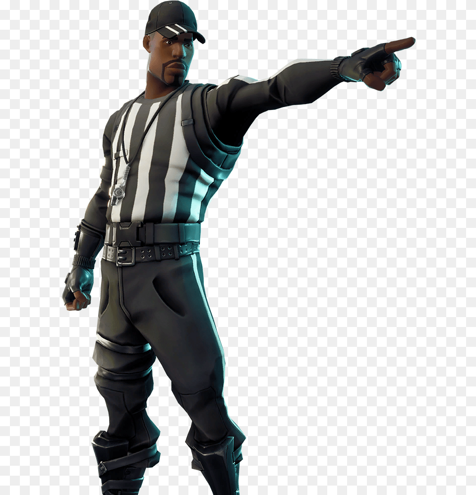 Fortnite Player Fortnite Referee Skin, Person, People, Adult, Man Free Transparent Png