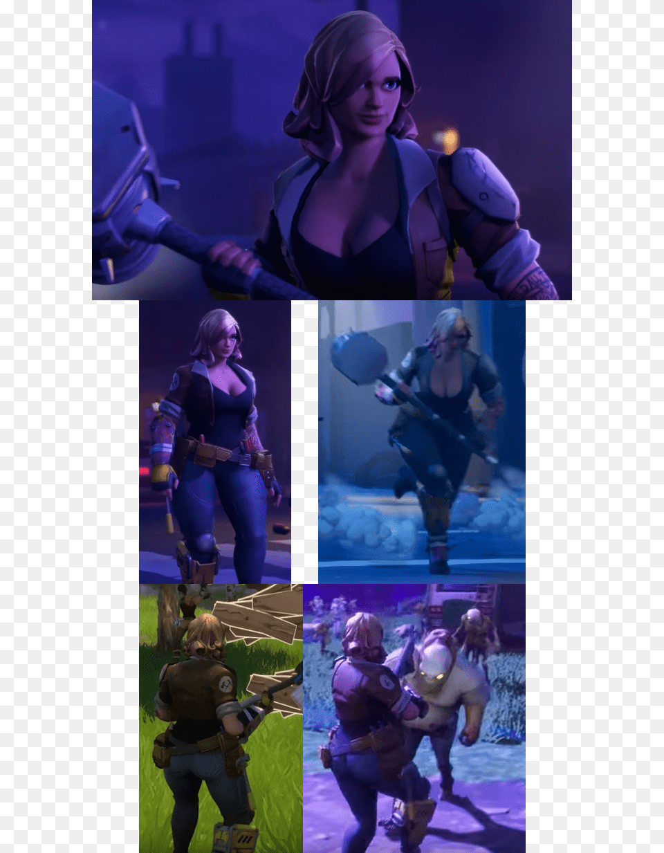 Fortnite Purple Performance Fortnite Thicc Memes, Adult, Person, Female, Collage Png Image