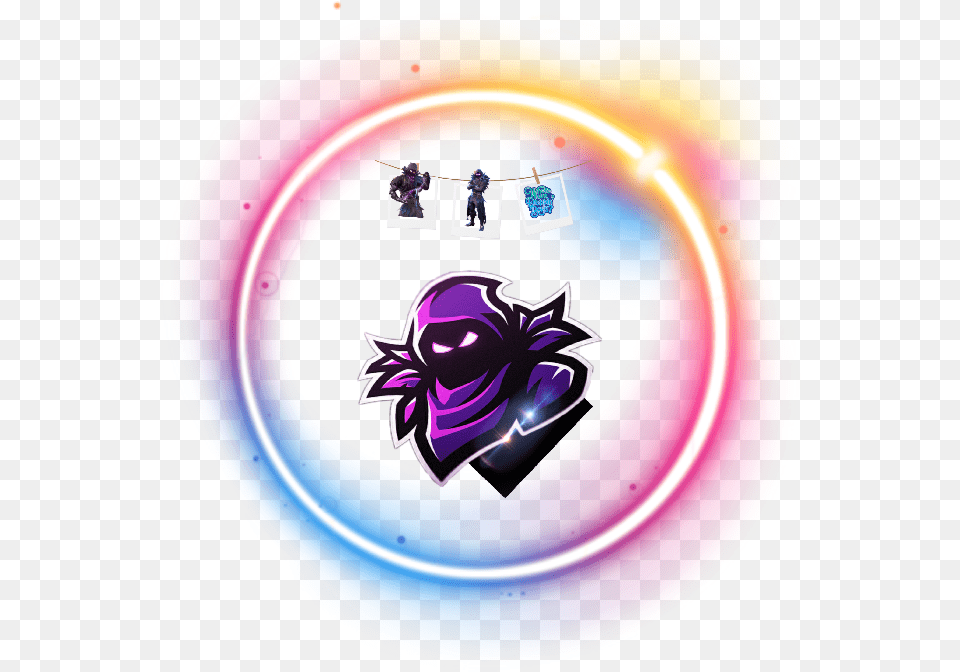 Fortnite Raven Logo Download Gif Circle Transparent Background, Light, Neon, Purple, Art Png