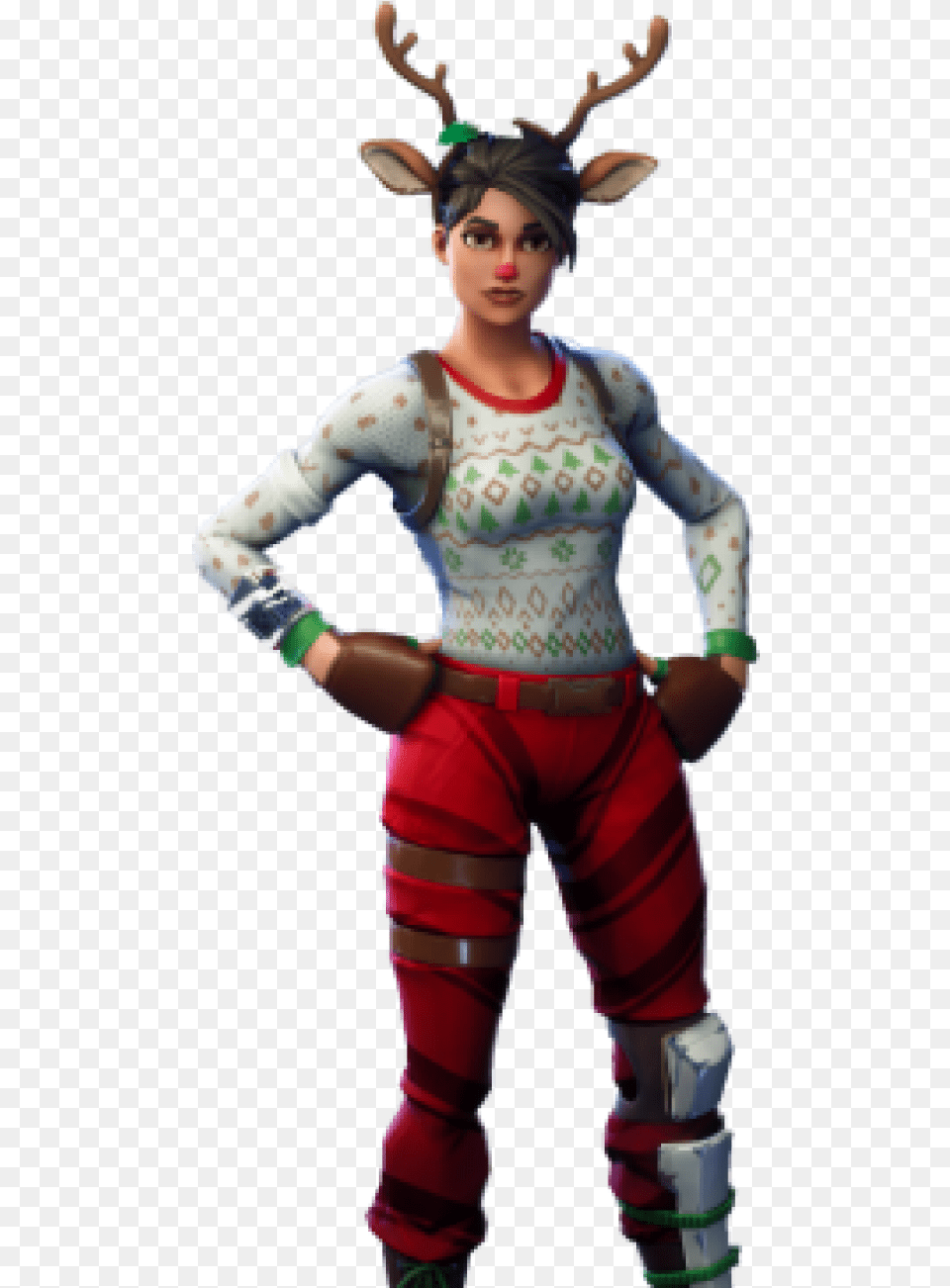 Fortnite Red Nosed Raider, Child, Person, Girl, Figurine Png Image
