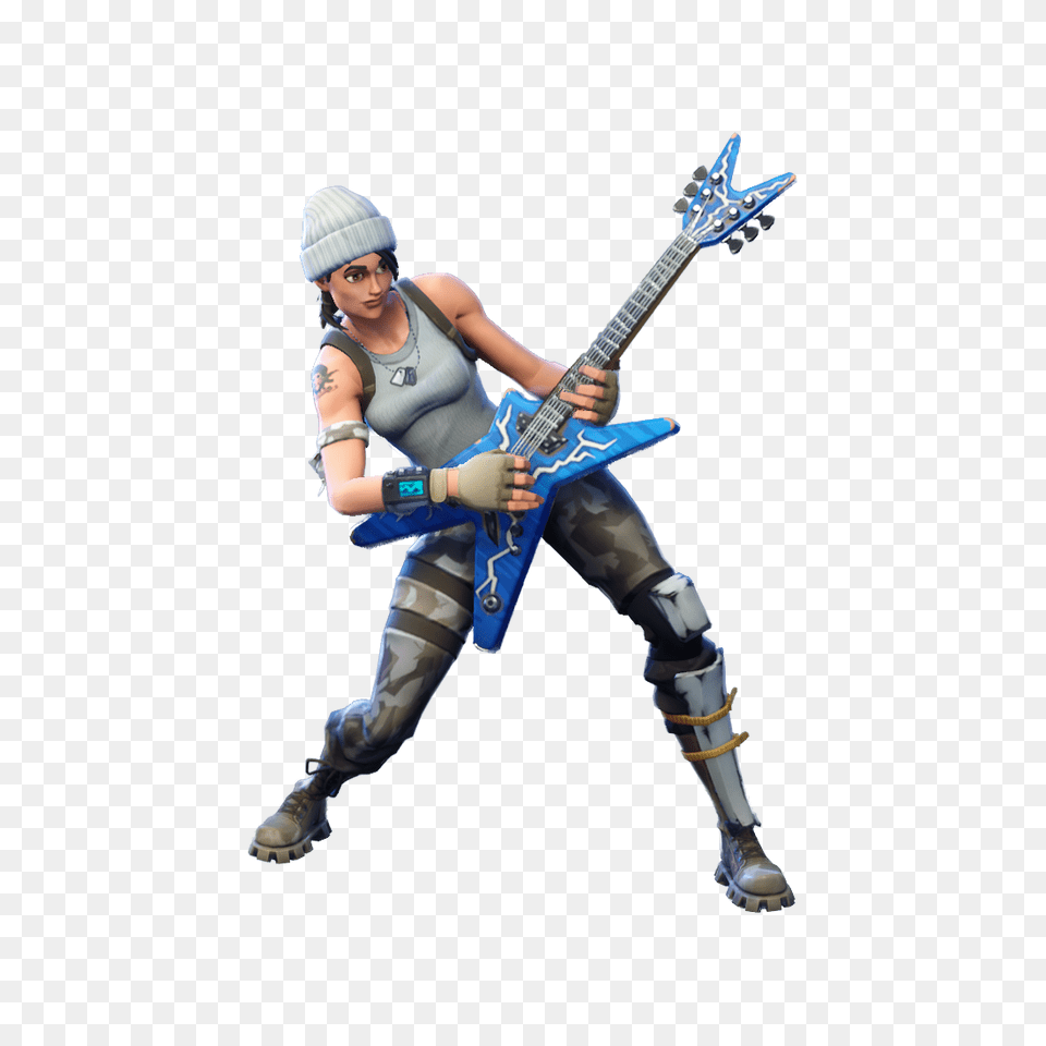 Fortnite Rock Out Image, Musical Instrument, Person, Guitar, Hat Png