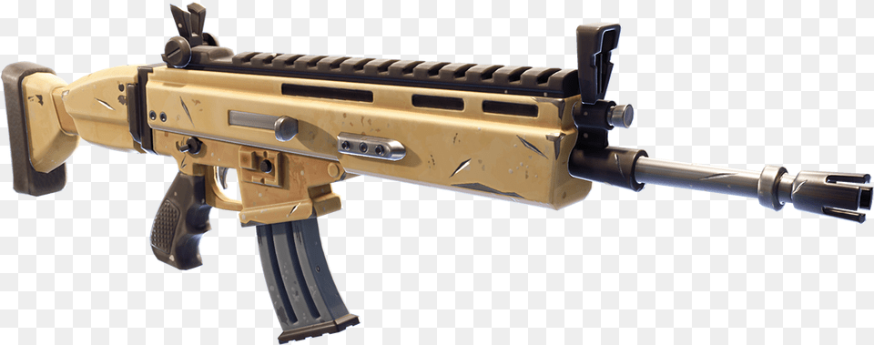 Fortnite Scar Fortnite Gold Assault Rifle, Firearm, Gun, Weapon, Machine Gun Free Png