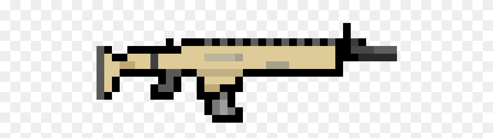 Fortnite Scar Pixel Art Maker, Firearm, Gun, Rifle, Weapon Png