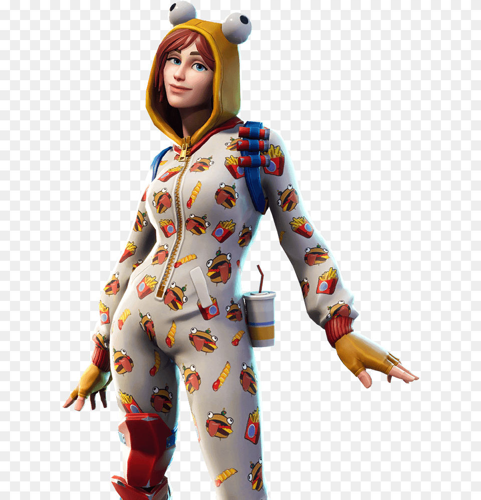 Fortnite Season 7 Battle Pass Skins Have Leaked Onesie Fortnite Season 7 Onesie Skin, Adult, Female, Person, Woman Free Png Download