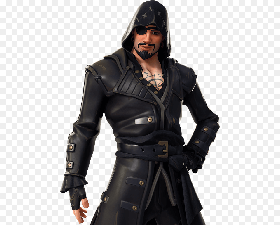 Fortnite Season 8 Black Heart Pirate Skin Fortnite Season, Clothing, Coat, Adult, Male Free Png Download